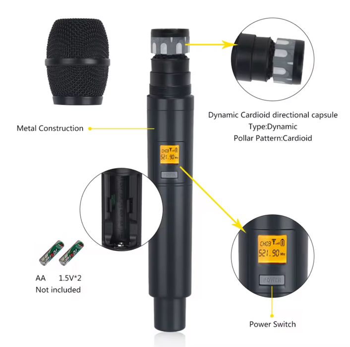 Xtuga A400 динамические безпроводные микрофоны для караоке и вокала