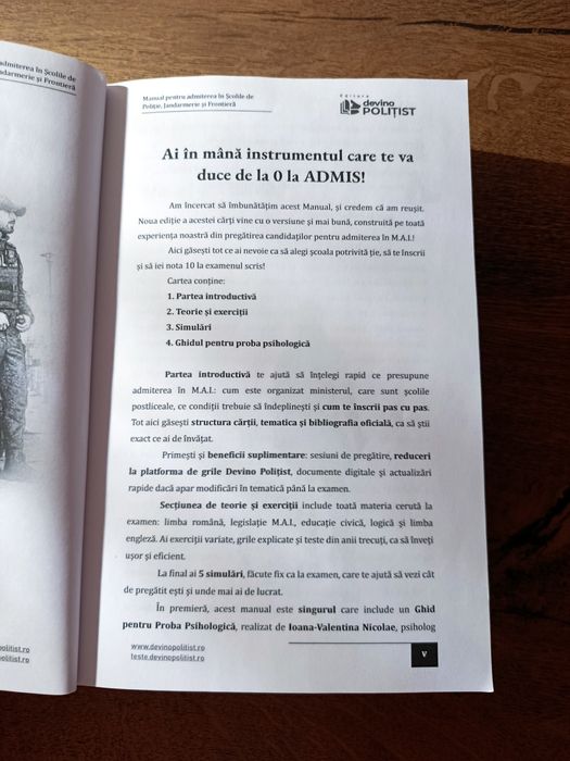 Vand Manualul Devino Politist 2026!! OFERTA