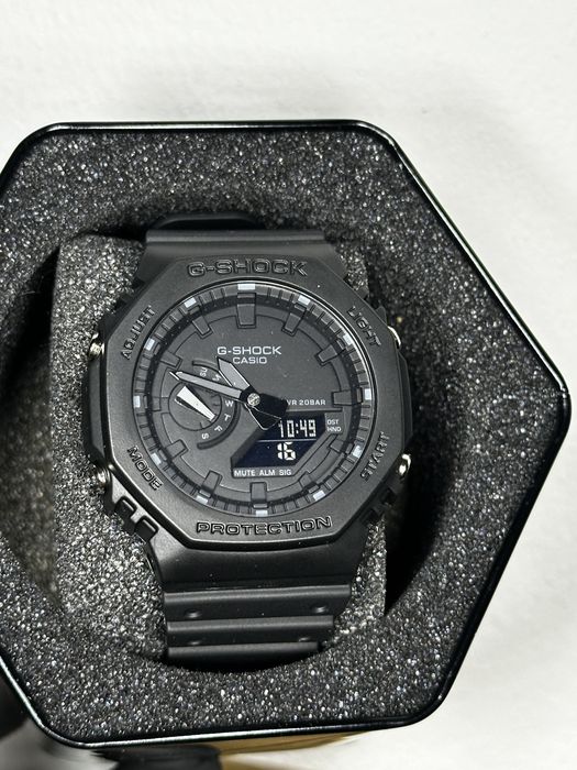 Casio G-Shock GA-2100 Full Black „CasiOak” – Pachet Complet