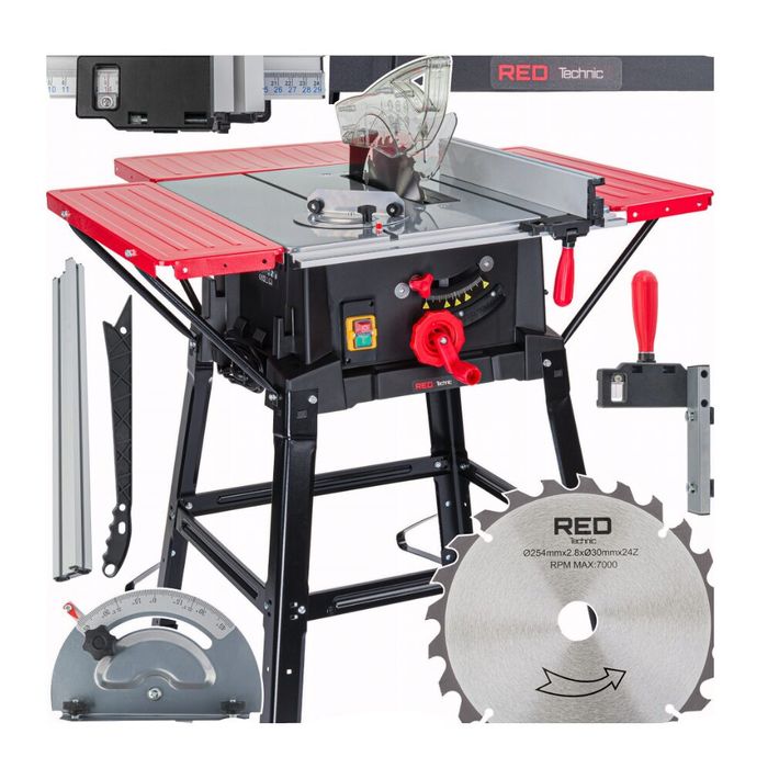 Fierastrau cu masa, 3400W, 0-45 (grade), 4800 Rpm, Red Technic