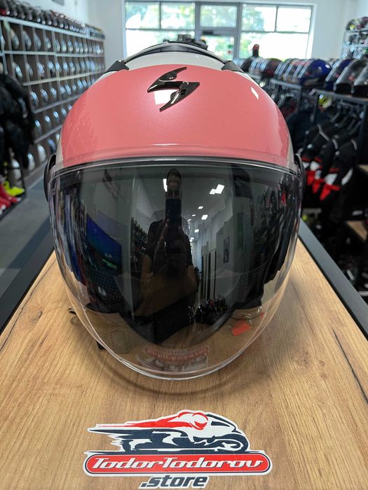 Скутер мото каска Scorpion Exo-City II VAL Pink/White,M 57-58 см.очила