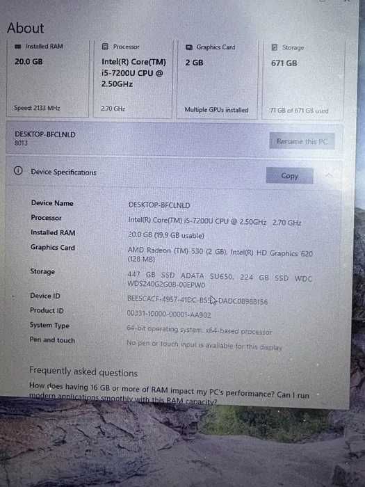 Продавам Lenovo лаптоп