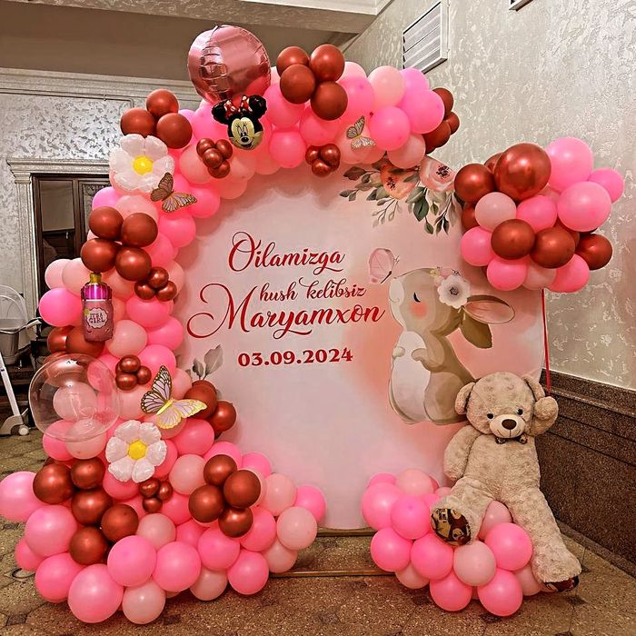 Оформление шарами Ташкент медведь Тедди аниматоры открыть бизнес