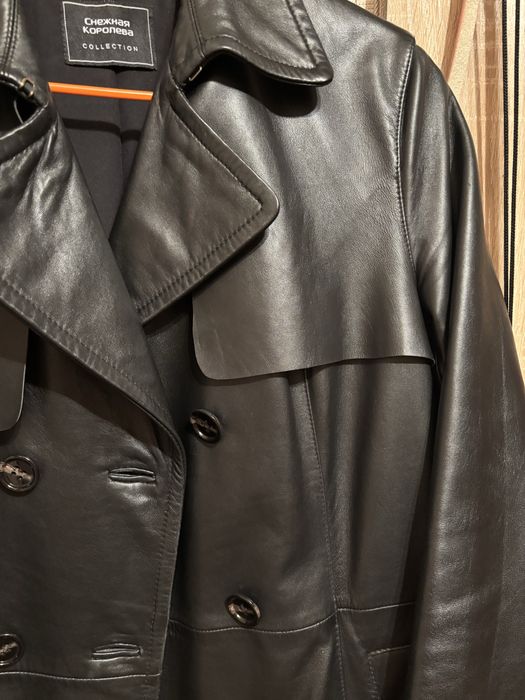 Кожаное пальто женское