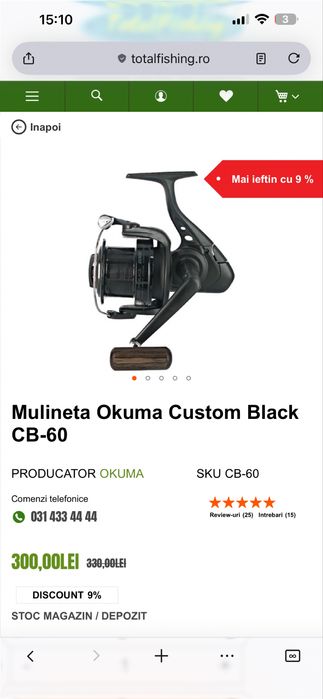 Okuma 8k lansete + mulinete okuma custom black cb-60