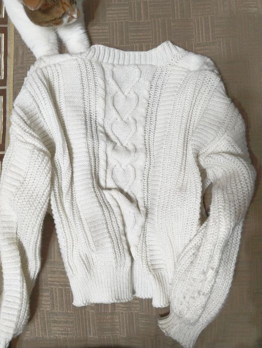 теплый вязаный кардиган