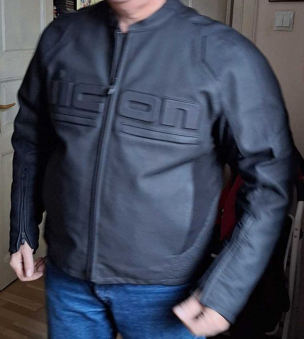 Geacă moto, din piele, marimea 2XL, ICON Motorhead 2
