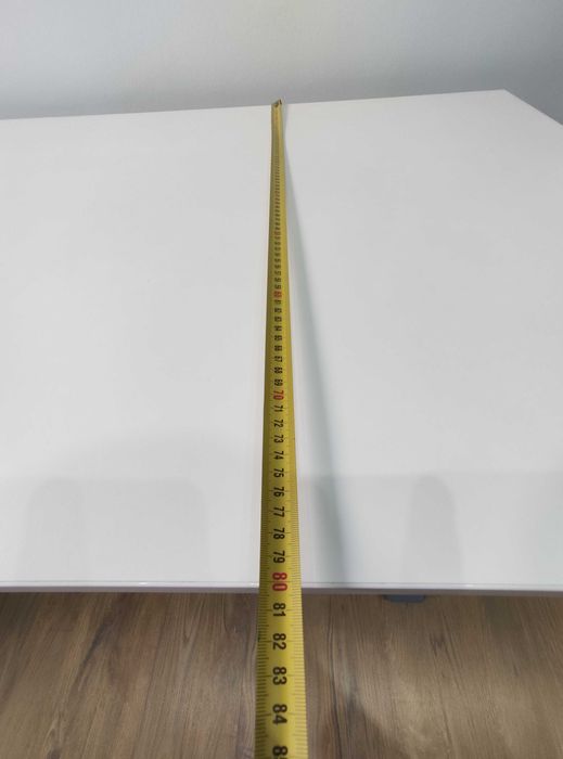 Birou reglabil pe înălțime alb, 180x80x2.5cm
