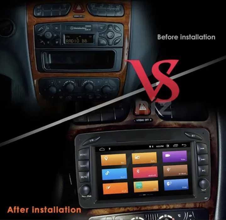 Navigatie Android Mercedes w203 w209 - WIFI, Bluetooth CARPLAY 1-8GB