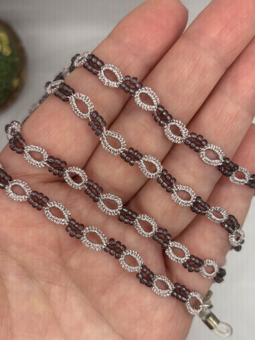 Синджирче за очила Ръчно изплетени Метален конец и стъклени мъниста