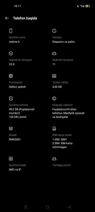 Realme 6 bir qoʻl ishlatilgan ishlashlari alo darajada