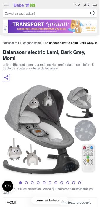 Balansoar electric pentru bebelusi - MoMi