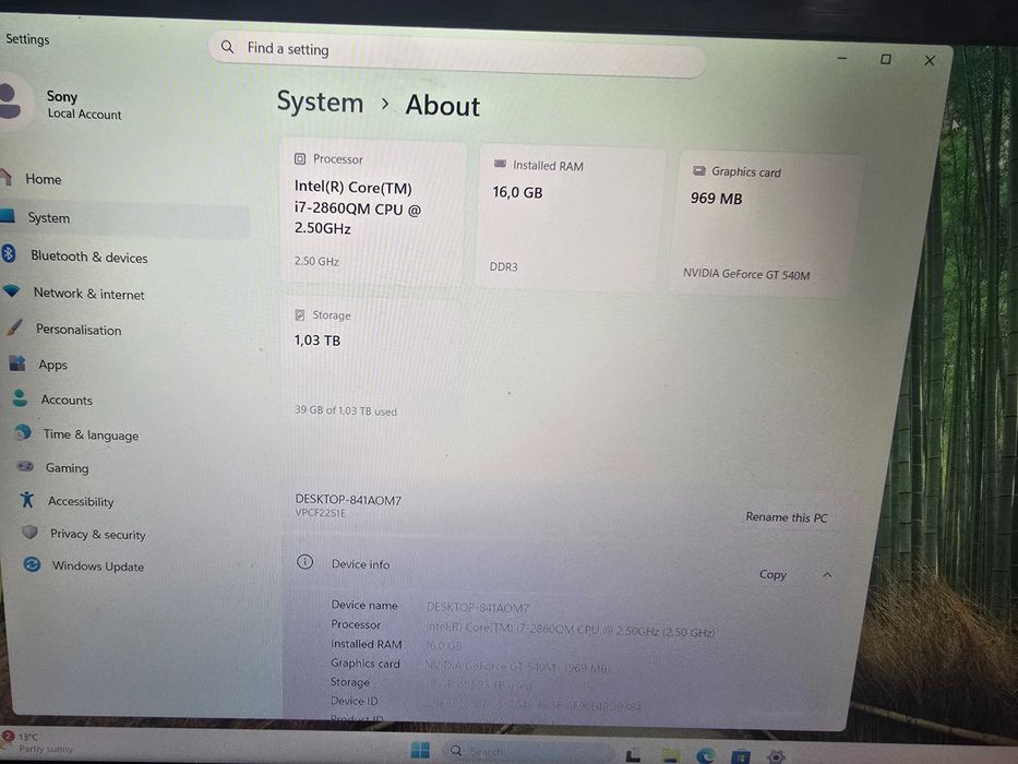 Sony VAIO VPCF22S1E – i7 upgrade, SSD + HDD, 16GB RAM, Full HD 16.4”