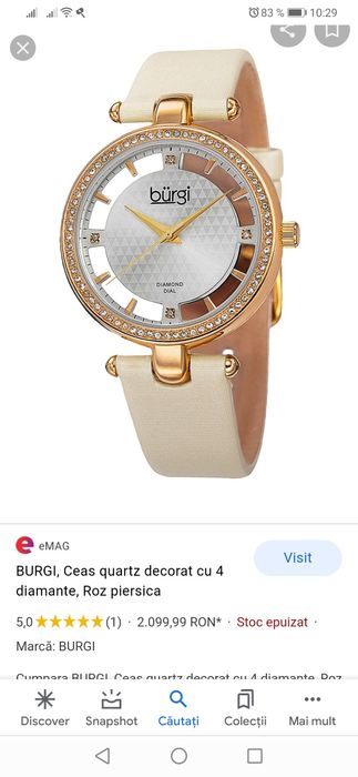 Ceas dama burgi cu cristale swarovski