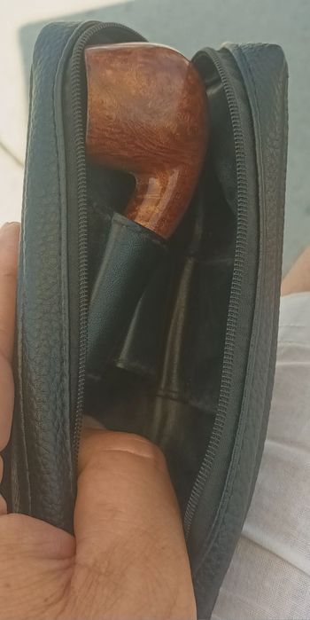 Toc pipe piele si pipa veche de colectie