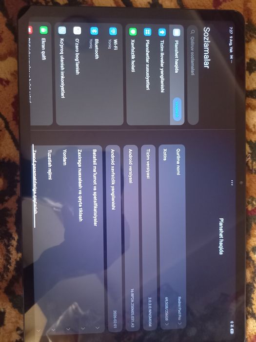 Xiaomi pad pro kafolati bor