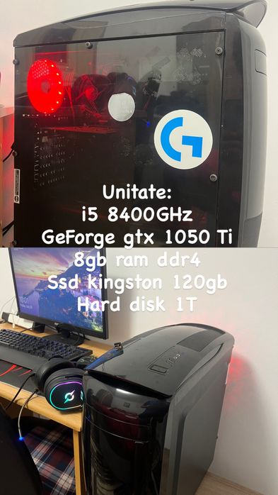 Pachet (unitate,monitor,tastatura,mouse,casti,mousepad, boxe)