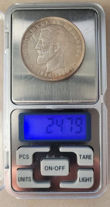 Moneda veche argint 5 lei 1906 România