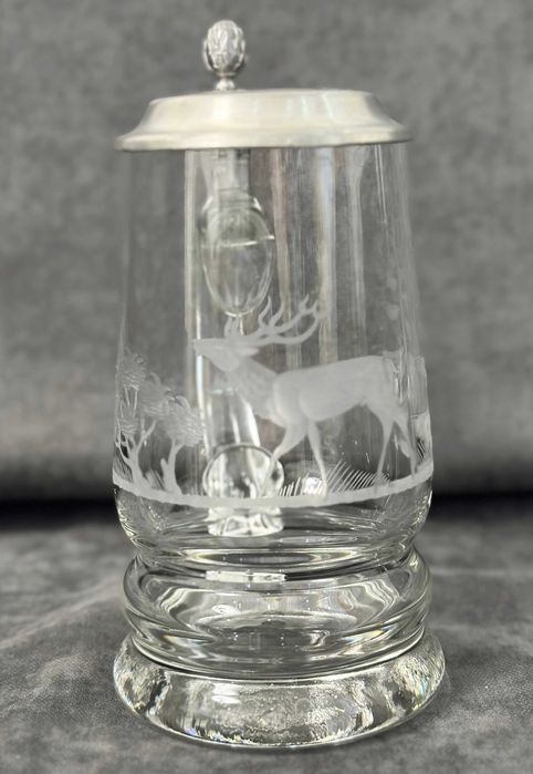 Старинна колекционерска немска халба ловна тематика / ловен мотив елен