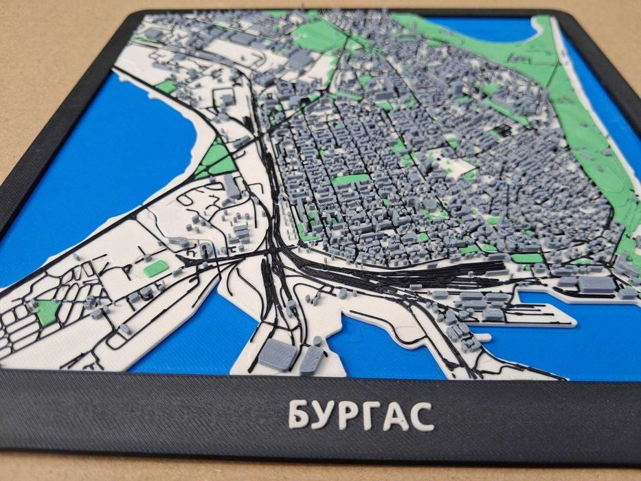 3D карта на Бургас