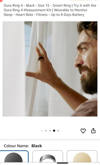 Oura Ring 4 - Black/Noir, marimea 15, sigilat, transport inclus