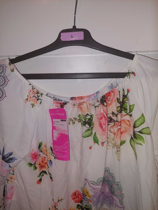 Bluza SunShine casual,croi larg,umeri goi,aplicatii TRANSPORT GRATUIT