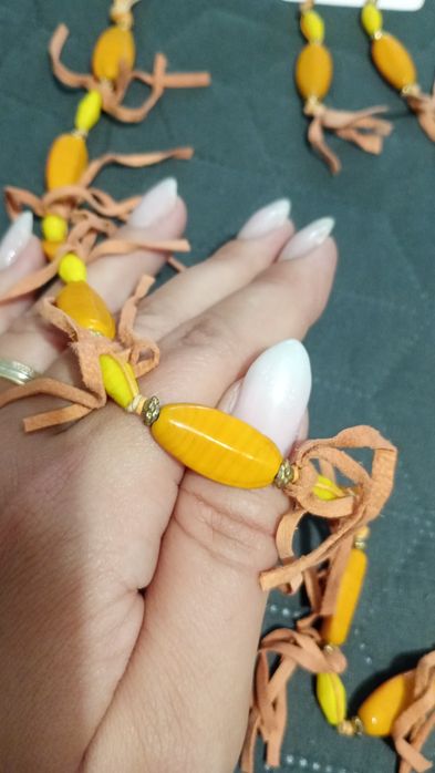 Set colier și cercei indieni originali, handmade traditional