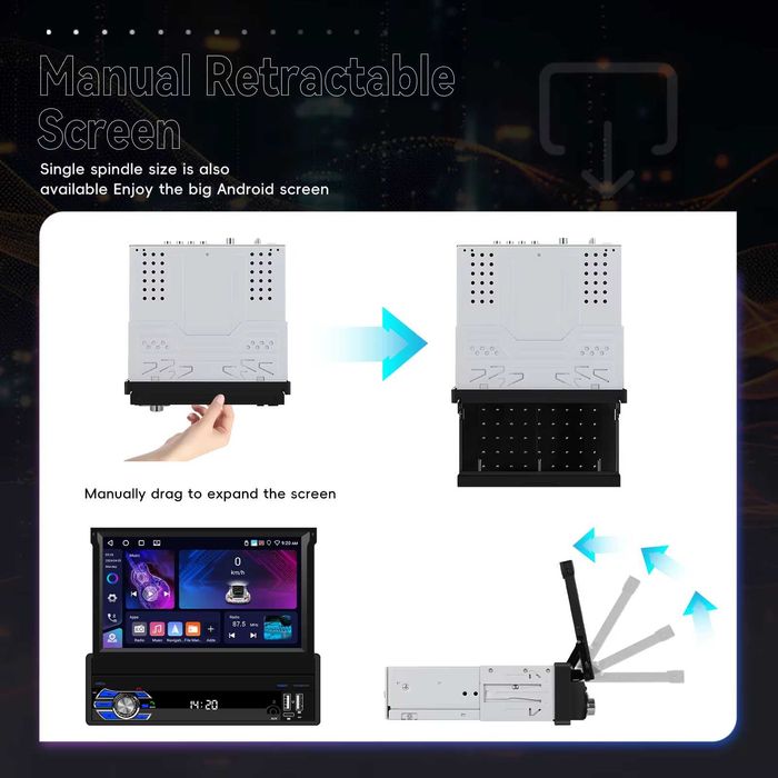 Мултимедия плеър единичен дин навигация за кола автомобил Android 1DIN