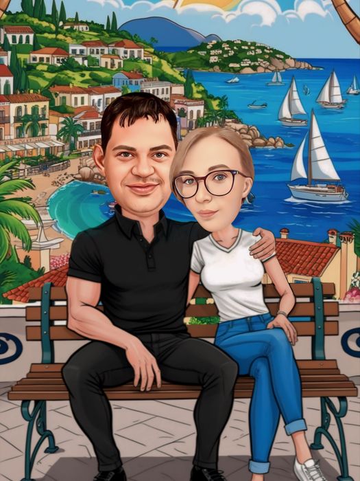 Карикатура по снимка с включена рамка