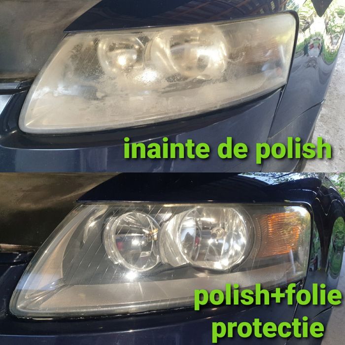 Polish faruri + folie protectie ppf