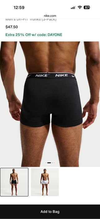 Трусы мужские Nike Essential Cotton Stretch