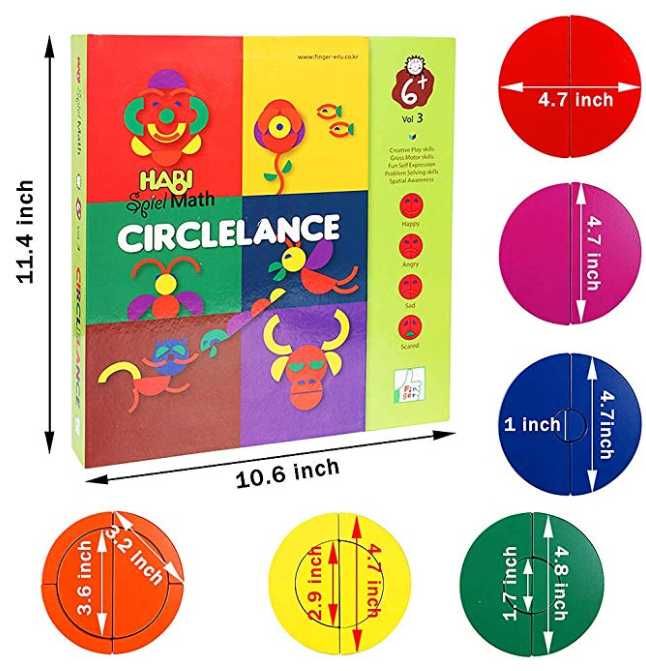 Habi Spiel Math Circlelance Дървени цветни елементи в кутия