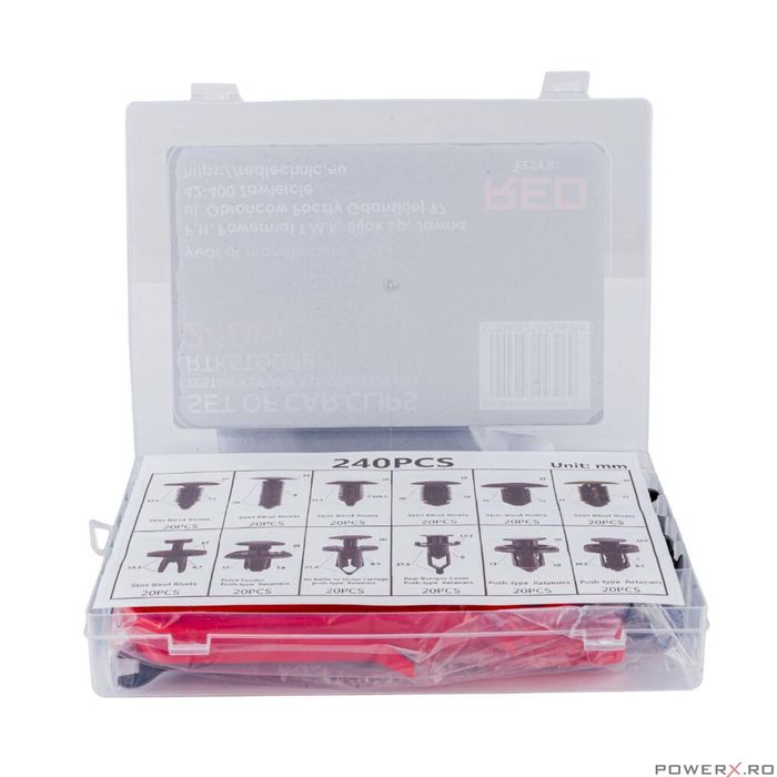 Set universal cleme pentru tapiterie, 240 elemente, Red Technic