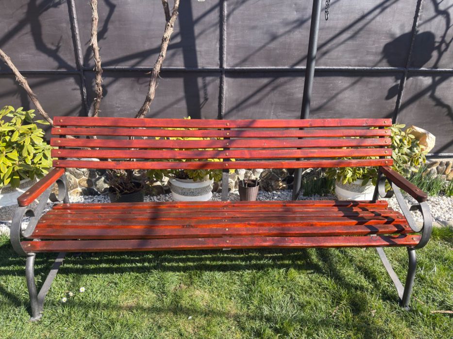 Bancă din lemn pentru terasă