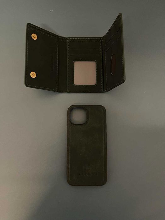 Калъф за iPhone 13 mini с магнитно портмоне към него