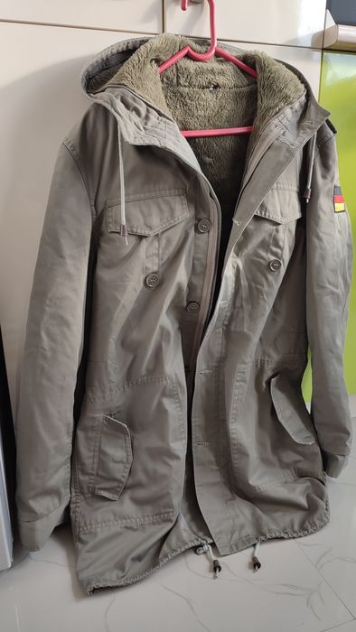 Geaca groasă cu glugă, germană, tip Parka, Kaki, L