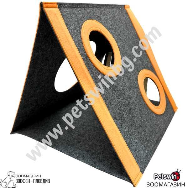 Тента/Палатка за Котки - 42/41/36см - Оранжева- Cat Tent- Pet Interest