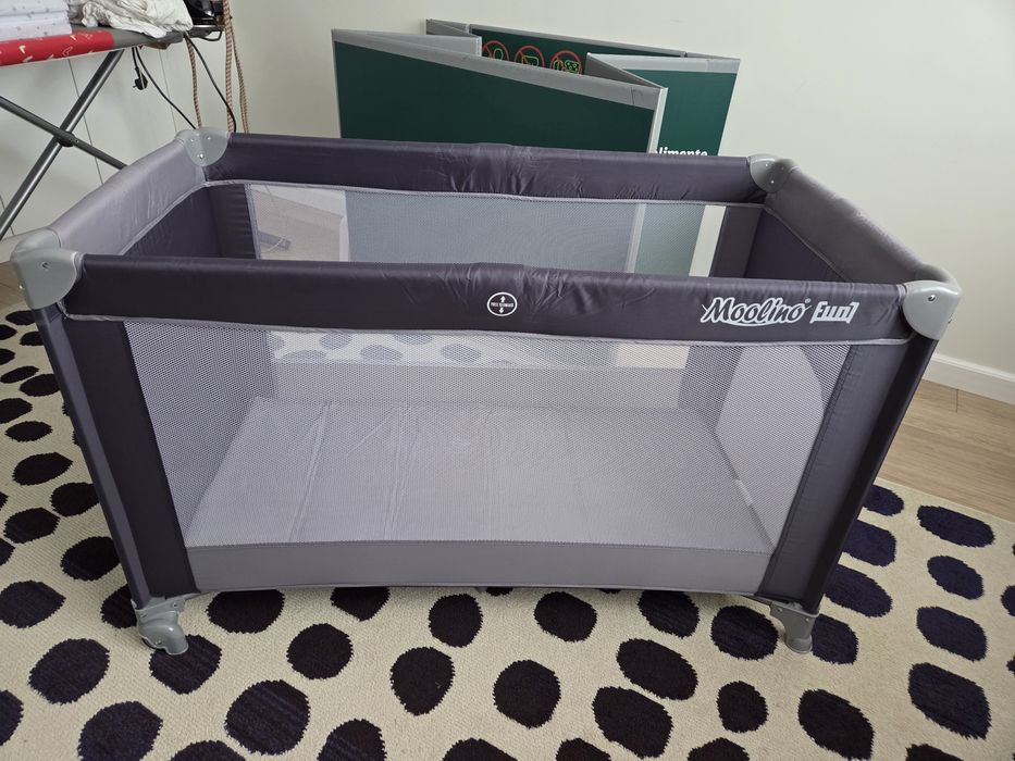 Patut de calatorie pliabil, geanta de transport inclusa, gri