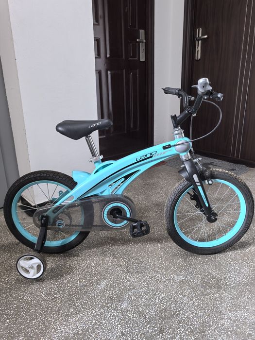 Bicicleta Lanq de băiat  incepator albastră 18 inci