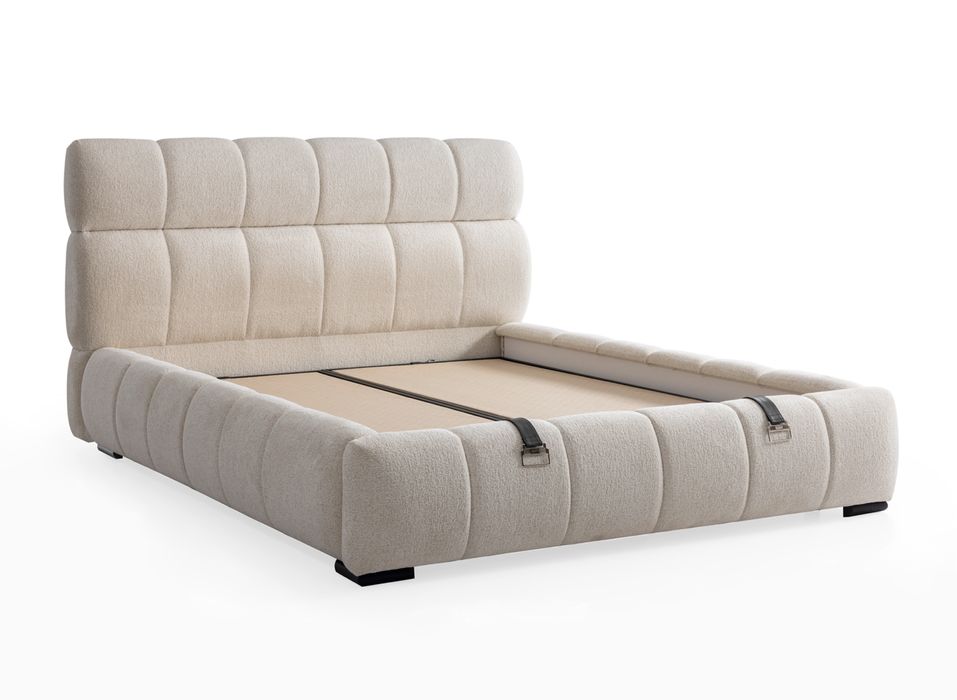 Тапицирано легло Premium Перлено бяло