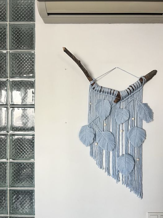 Панно макраме «Листья спокойствия»