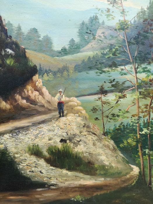 Tablou ulei pe pânză – Peisaj de munte –Decor