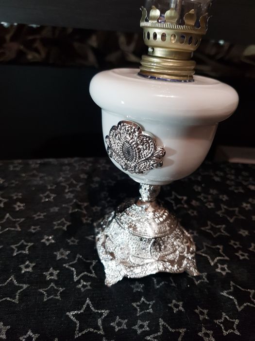 Lampa pe gaz,placata cu argint