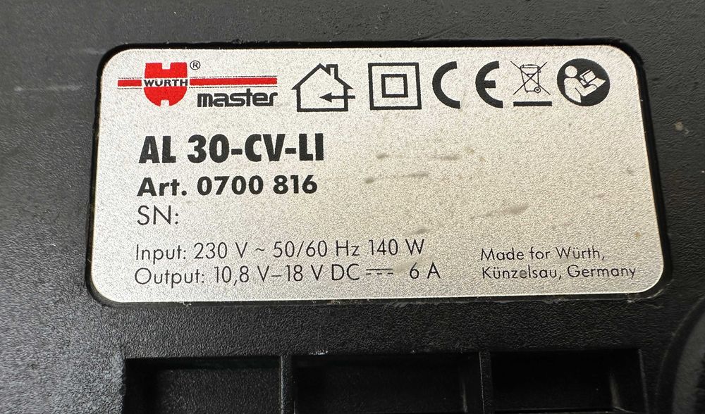 Wurth AL 30-CV-Li - Бързо зарядно