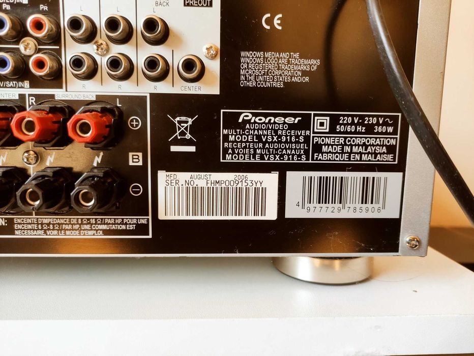 7.1 Receiver Pioneer VSX-916, 7 x 100W