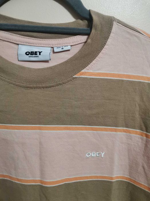 Obey WORMLY Stripe T-Shirt.