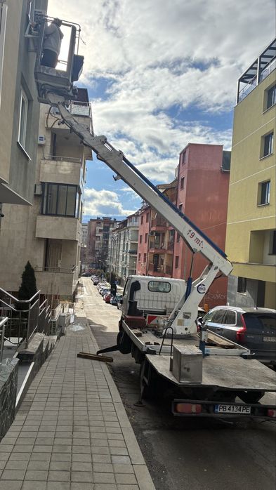 Под наем автовишка , рязане дървета , мотнаж на климатици