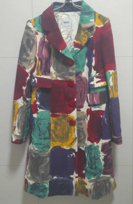 Moschino Multicolour Coat / 42-44 / Брендовое Шерстяное Пальто.