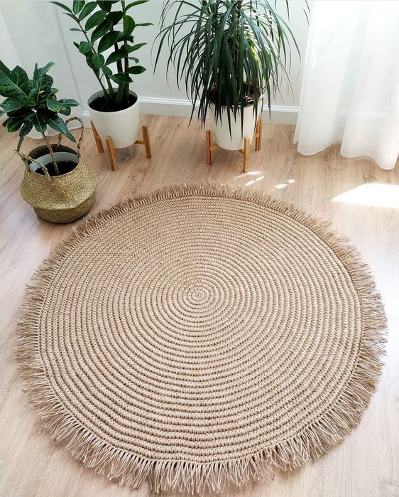 Ковер из джута ручной работы