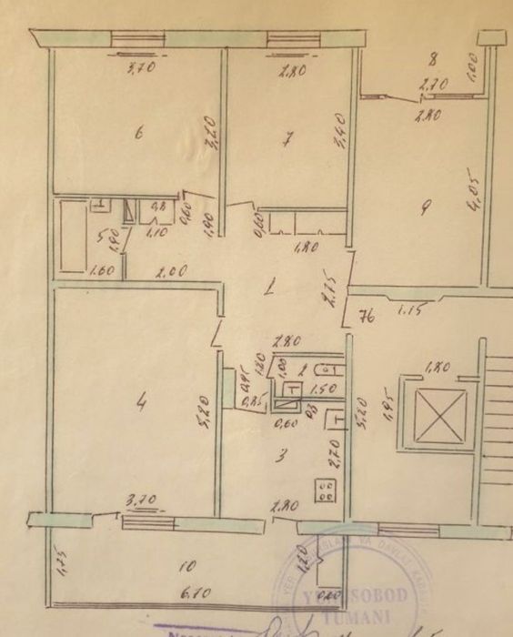 Юнусабад 12 квартал. Продается квартира 4/7/9
